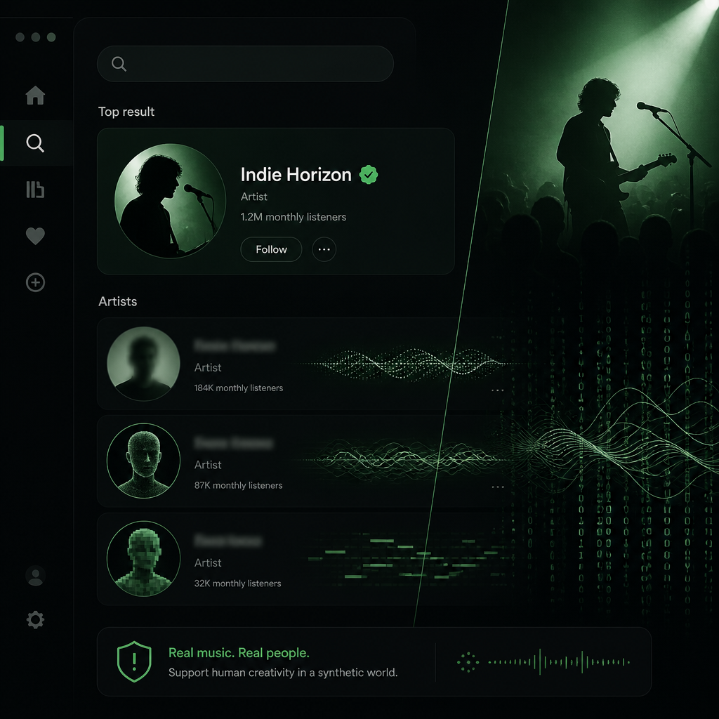 Spotify 给艺人发绿勾：补 AI 假歌漏洞，也把“谁是真艺人”交给平台