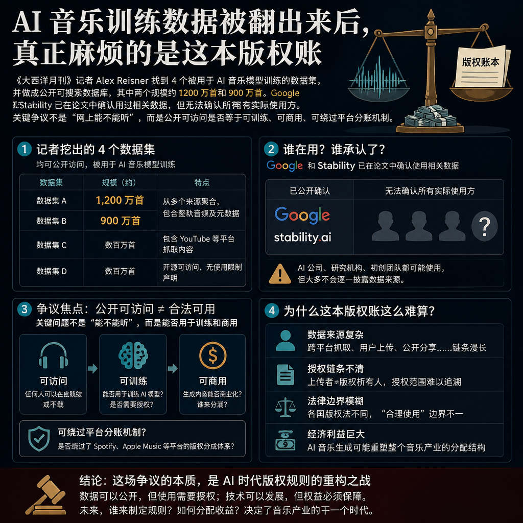 AI 音乐训练数据被翻出来后，真正麻烦的是这本版权账