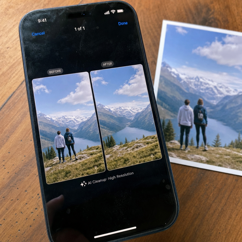 iPhone 原生 AI 修图来了,照片的默认可信少了一块